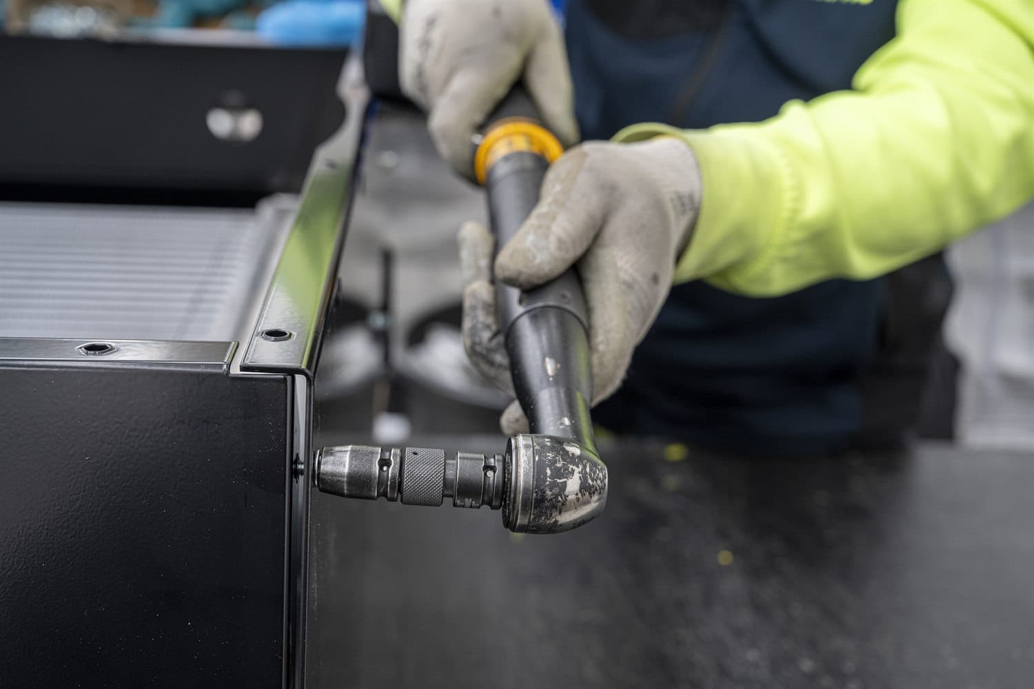 Final hand assembly detail on a cooling unit